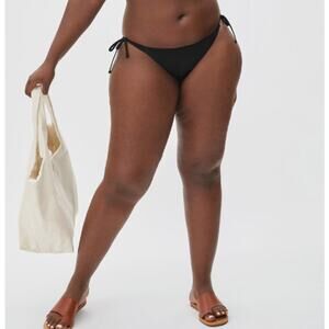 Everlane Womens The String Bikini Bottom XS Swimwear Black NWT